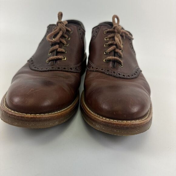 Johnston And Murphy Brogue Brown Leather Oxford Lace Up Vibram USA Mens 8.5 M main image 6
